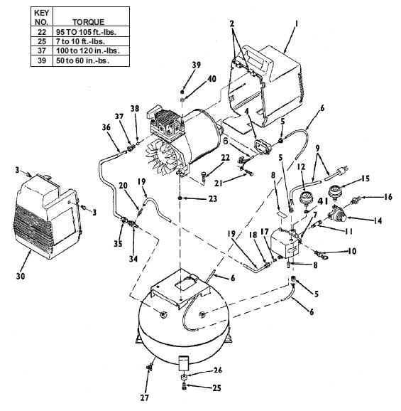 DEVILBISS MODEL 100E4D-1 AIR COMPRESSOR BREAKDOWN